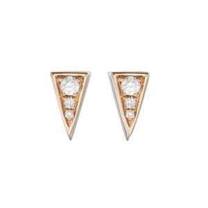 18k Rose Gold Dainty Diamond Earrings